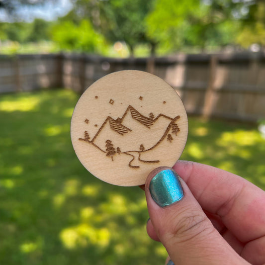 Wooden Starry Night Magnet